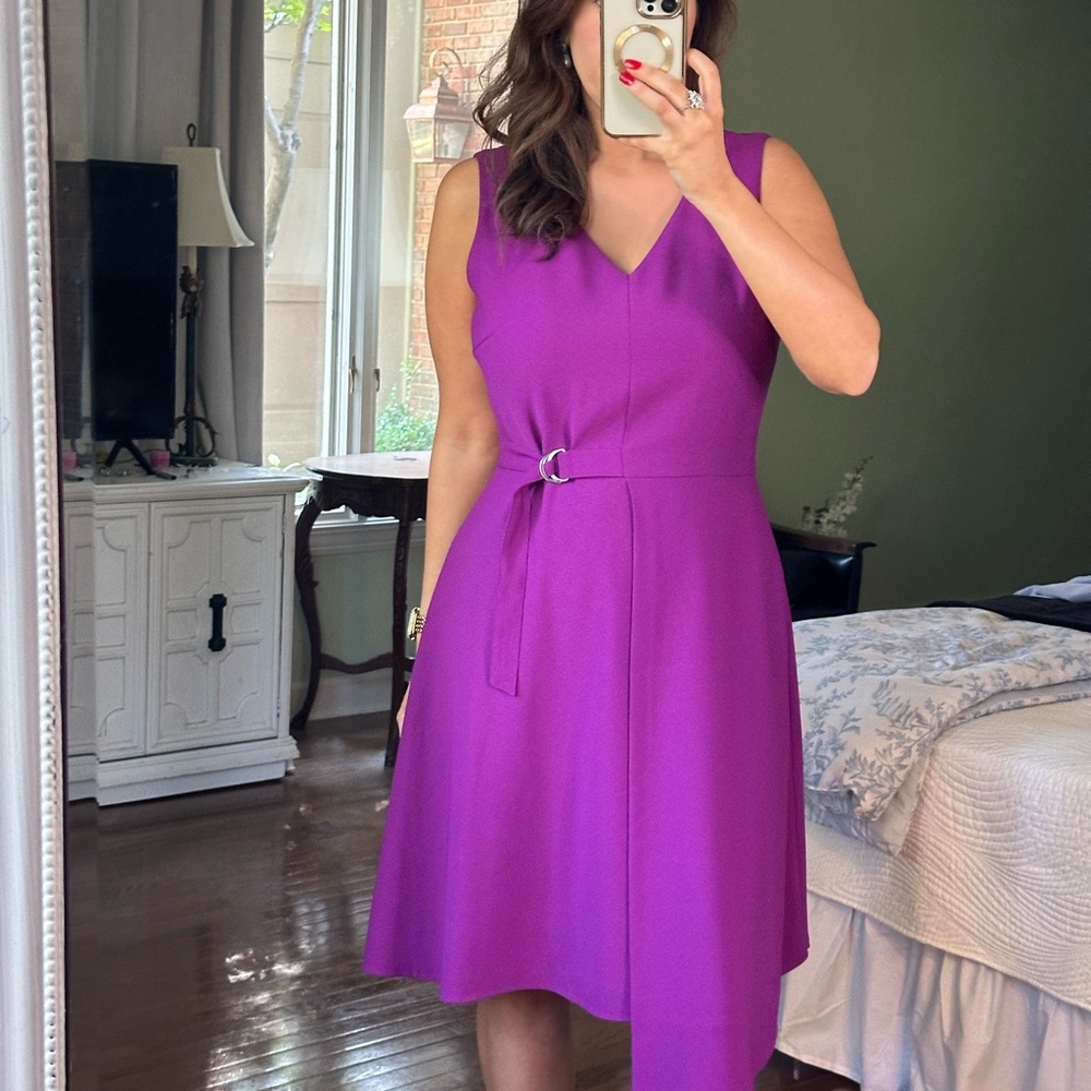 ANTONIO MELANI Vibrant Purple Asymmetrical Dress